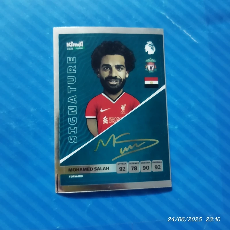 برچسب کارت کیمدی امضا محمد صلاح لیورپول 2025